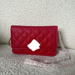 Elegant Red Quilted Women's Bag